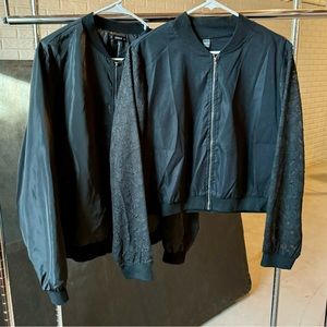 2 Black Shein Women’s Bomber Jackets (XL & XXL)